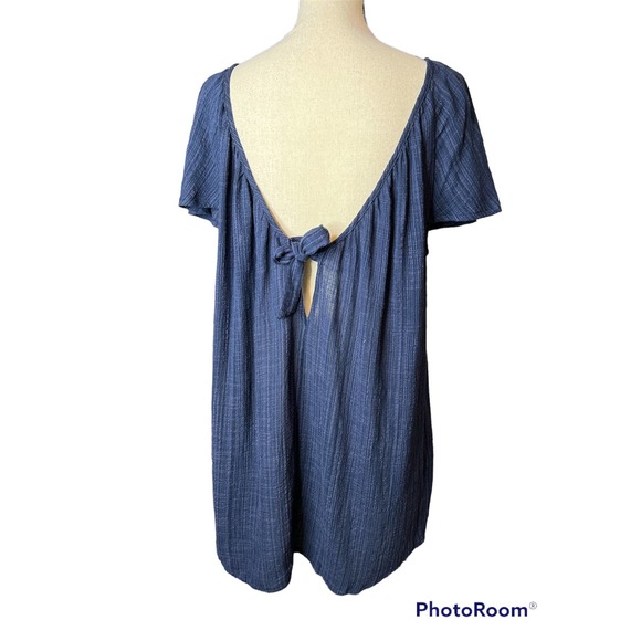 New Kona Sol Swimsuit Cover in Blue with Tie Low Back Size Medium - Picture 3 of 6